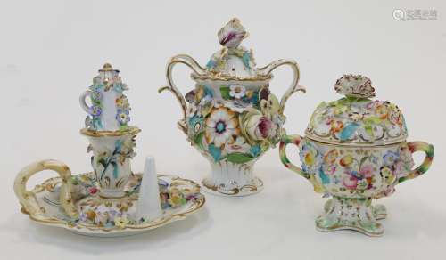 Two porcelain potpourri, Minton or Coalport, 19th century, e...
