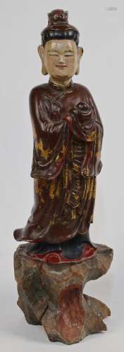 A Chinese gilt lacquer standing figure, early 20th century, ...