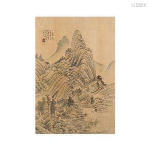 Yulin, Qing dynasty, 19th century, Landscape, ink and colour...