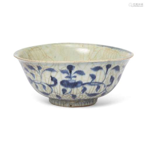 A Chinese Zhangzhou (Swatow) blue and white bowl, Ming dynas...