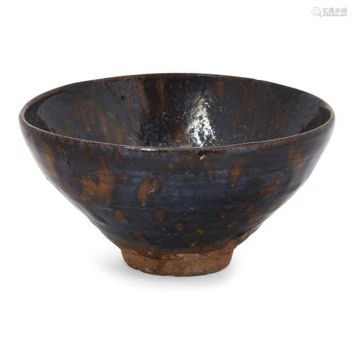 A Chinese Jizhou tortoise shell bowl, Song dynasty, of conic...