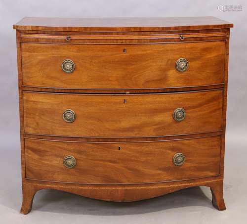 A George III mahogany bow front chest, first quarter 19th ce...
