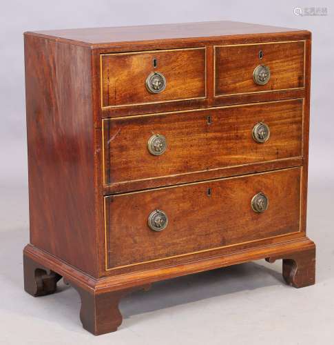 A George III adapted small mahogany chest, last quarter 18th...
