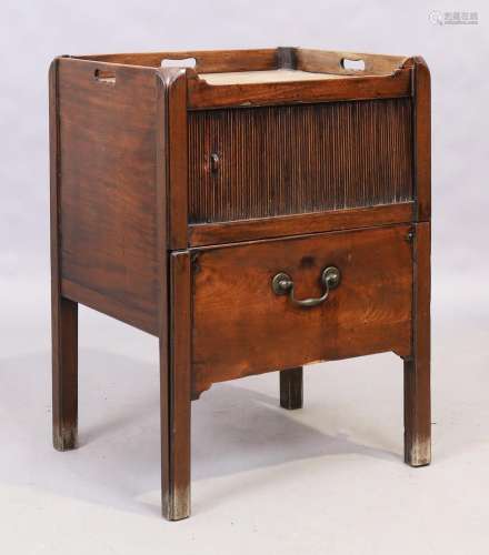 A George III mahogany tray topped bedside commode, last quar...