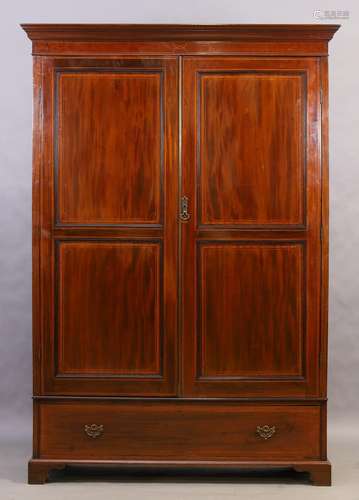 An Edwardian mahogany wardrobe, first quarter 20th century, ...