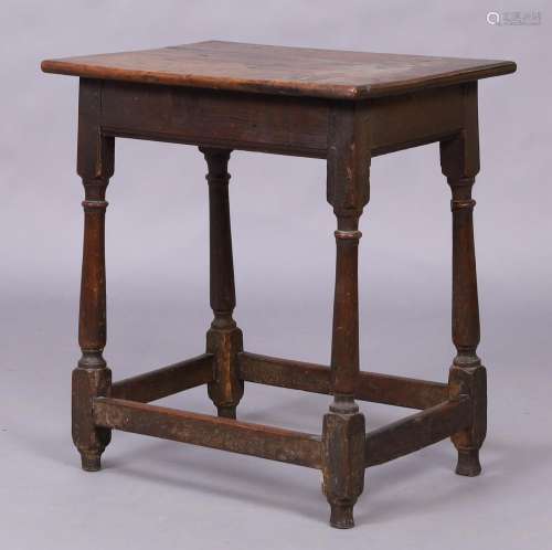 An English oak side table, first quarter 18th century, 61cm ...