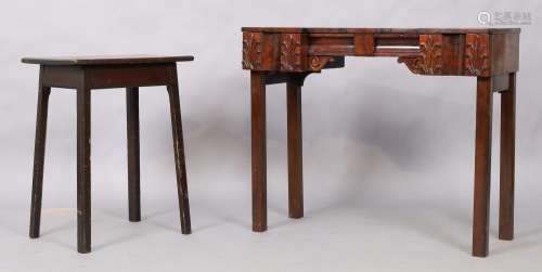 An English mahogany side table, last quarter 18th century, l...