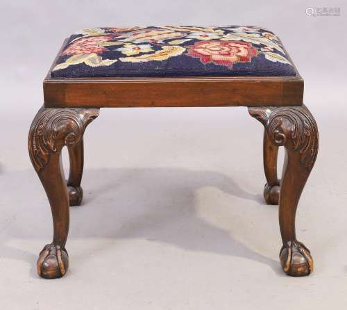 An English mahogany stool, George II style, first quarter 20...