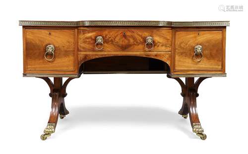 A Regency mahogany bowed breakfront sideboard, probably Scot...