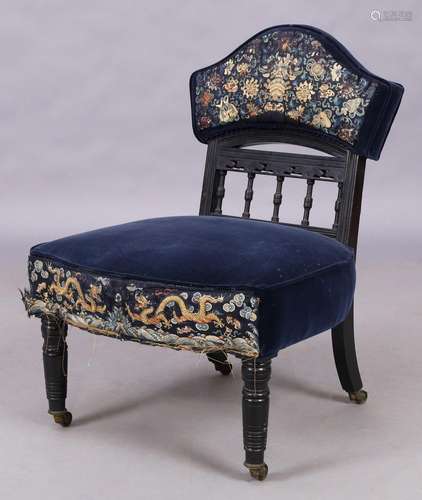 A Victorian Aesthetic ebonised nursing chair, third quarter ...