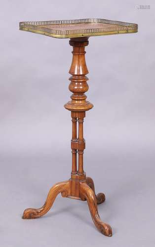 A Victorian walnut table base, second quarter 19th century, ...