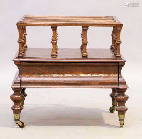 A Victorian walnut Canterbury, third quarter 19th century, t...