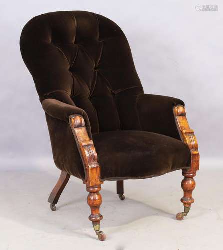 A Victorian mahogany armchair, third quarter 19th century, b...