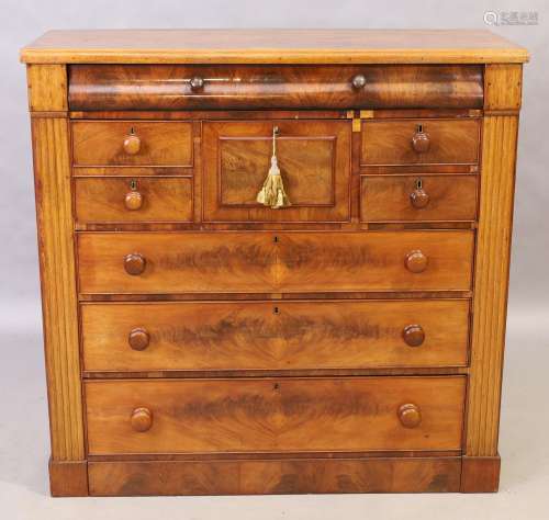 A Victorian mahogany chest, possibly Scottish, second quarte...