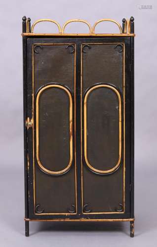 A Victorian bamboo side cabinet, last quarter 19th century, ...