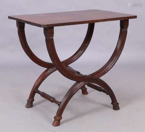 A English mahogany side table, 20th century, the rectangular...