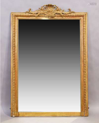 A French giltwood over mantle mirror, second quarter 20th ce...