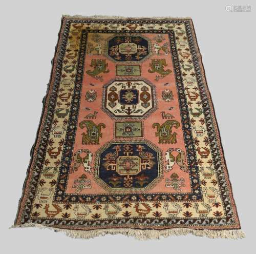 A Persian Ardebil rug, late 20th century, three geometric me...