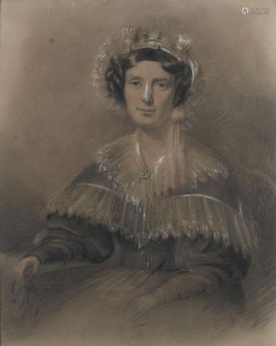 British School, mid 19th century- Portrait of a lady, seated...