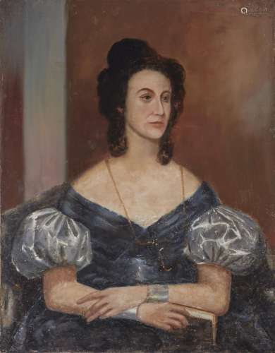 British School, mid 19th century- Portrait of a lady, half-l...