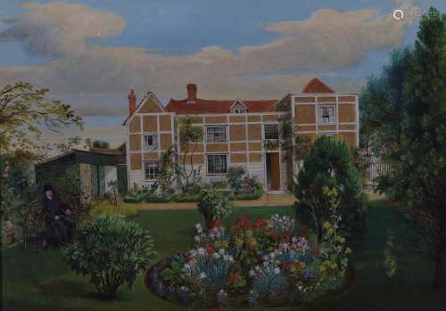 British School, 20th century- Country House; oil on board, b...