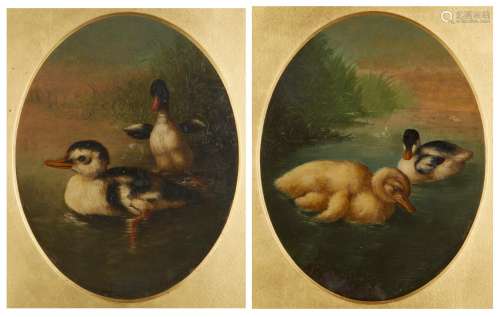 Carlo Coppini, Italian, 19th century- Two Scenes of duckling...