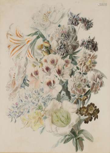British School, late 19th/early 20th century- Floral studies...