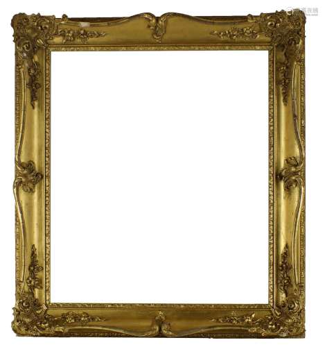 A Scottish gilded composition Louis XV style frame, early 20...