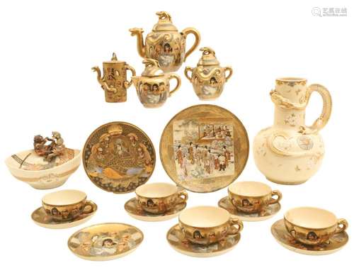 19 PCS OF ROYAL SATSUMA PORCELAIN