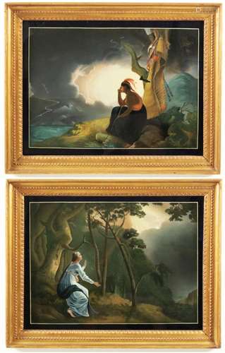 REVERSE PAINTINGS ON GLASS, AFTER JOSEPH WRIGHT