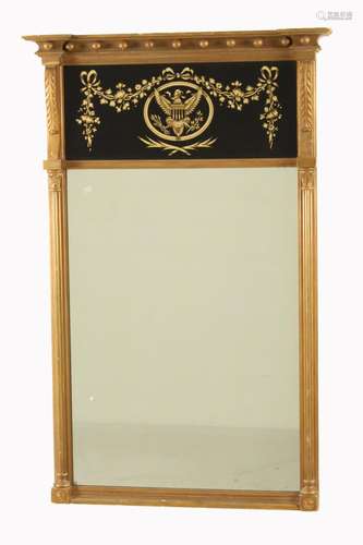 FEDERAL STYLE EGLOMISED AND GILTWOOD MIRROR