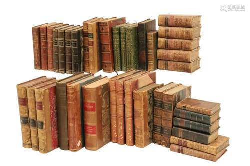 38 FINE LEATHER BOUND ANTIQUE BOOKS