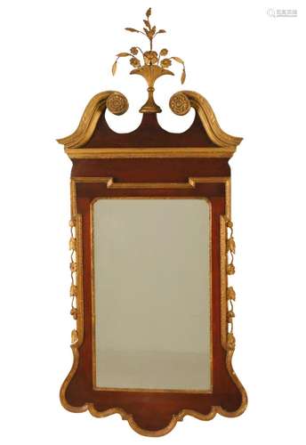 AMERICAN CHIPPENDALE PARCEL GILT MIRROR, 19TH C.