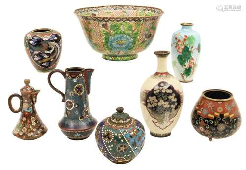 8 PCS OF CLOISONNE ENAMEL