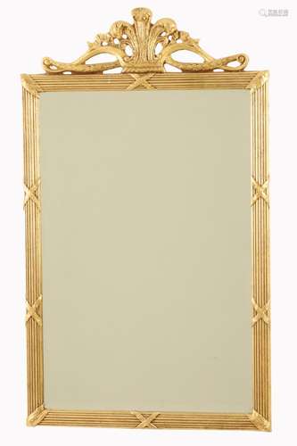 ENGLISH STYLE DECORATIVE GILTWOOD MIRROR