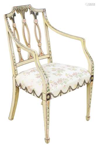 ENGLISH ADAMS STYLE ARMCHAIR