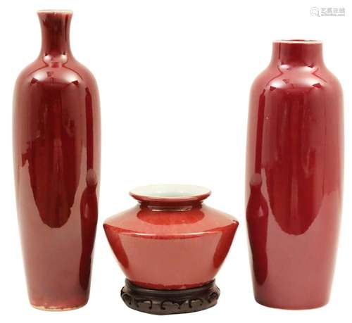 GROUP OF CHINESE FLAMBE VASES