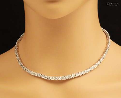 18K WG DIAMOND NECKLACE; 23.53 CARATS