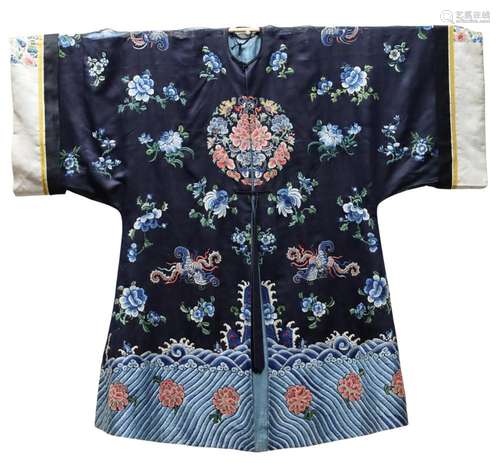 ANTIQUE ORIENTAL SILK TEMPLE ROBE