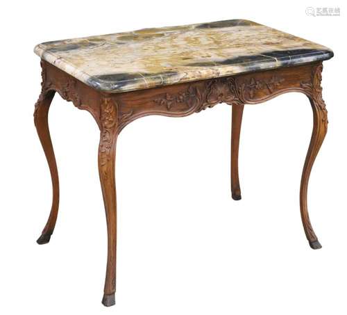 LOUIS XV STYLE MARBLE TOP SALON TABLE