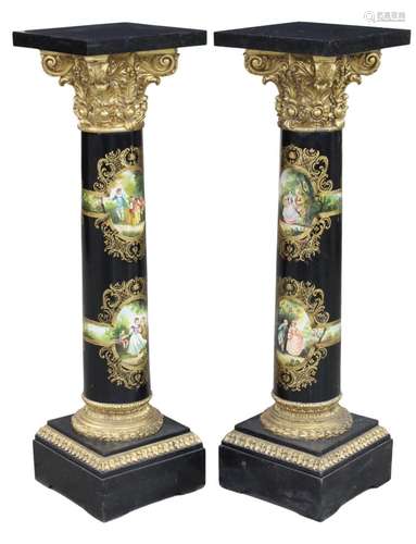 PR OF VENETIAN DESIGNED POLYCHROME PEDESTALS