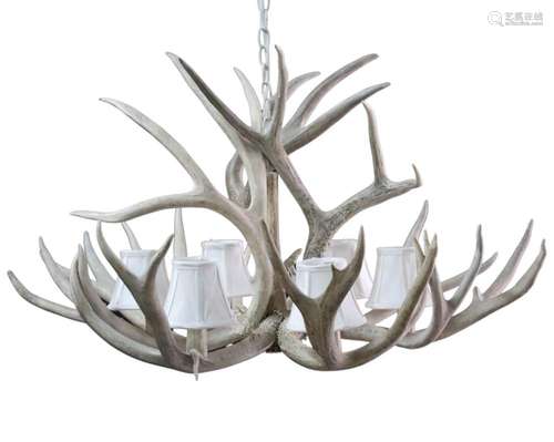 DECORATIVE FAUX ANTLER 6 LIGHT CHANDELIER