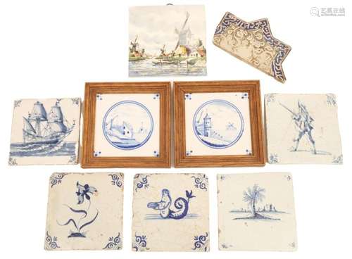 9 DUTCH DELFT PORCELAIN TILES