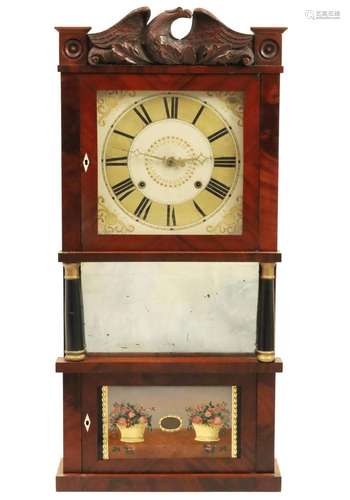 NEW ENGLAND FEDERAL STYLE TRIPLE DECKER CLOCK