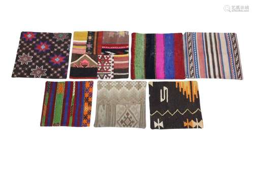 GROUP OF 7 HANDWOVEN KILIM PILLOW CASES