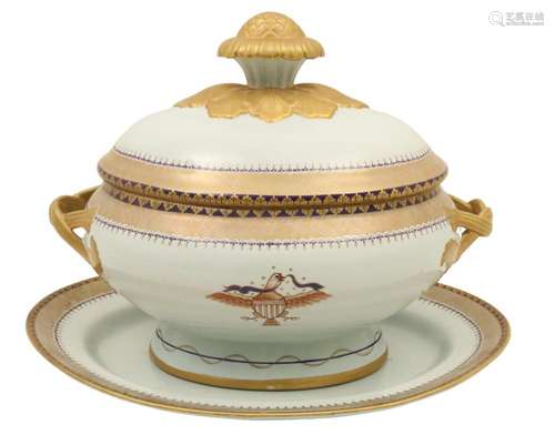 MOTTAHEDEH LOWESTOFT TUREEN AND UNDERPLATE