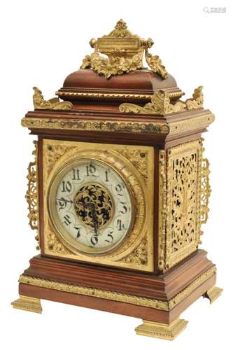 ENGLISH MAH. & BRASS BRACKET CLOCK