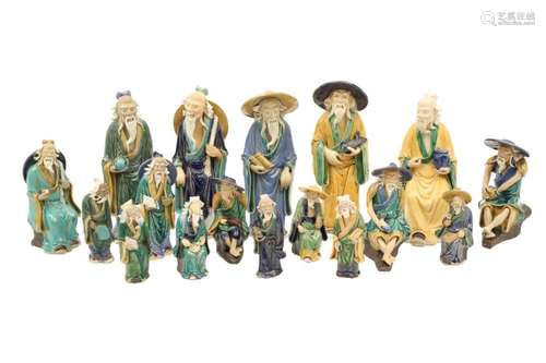 COLLECTION OF 17 CHINESE CERAMIC SAGES