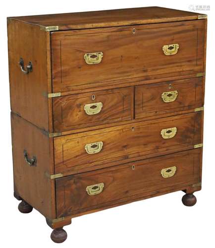 19TH C. ENGLISH CAMPHOR WOOD CAMPAIGN CHEST