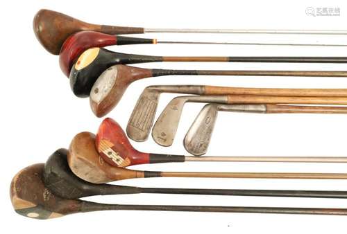 11 ANTIQUE AND VINTAGE GOLF CLUBS